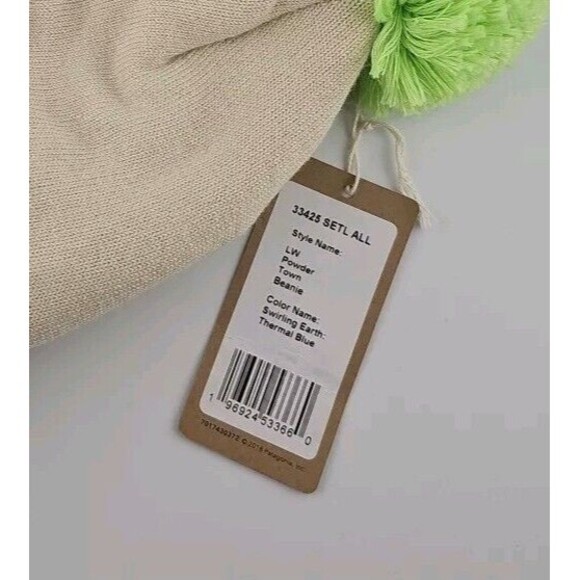 Patagonia Lightweight Powder Town Beanie NWT Swirling Earth: Thermal Blue - Picture 3 of 6